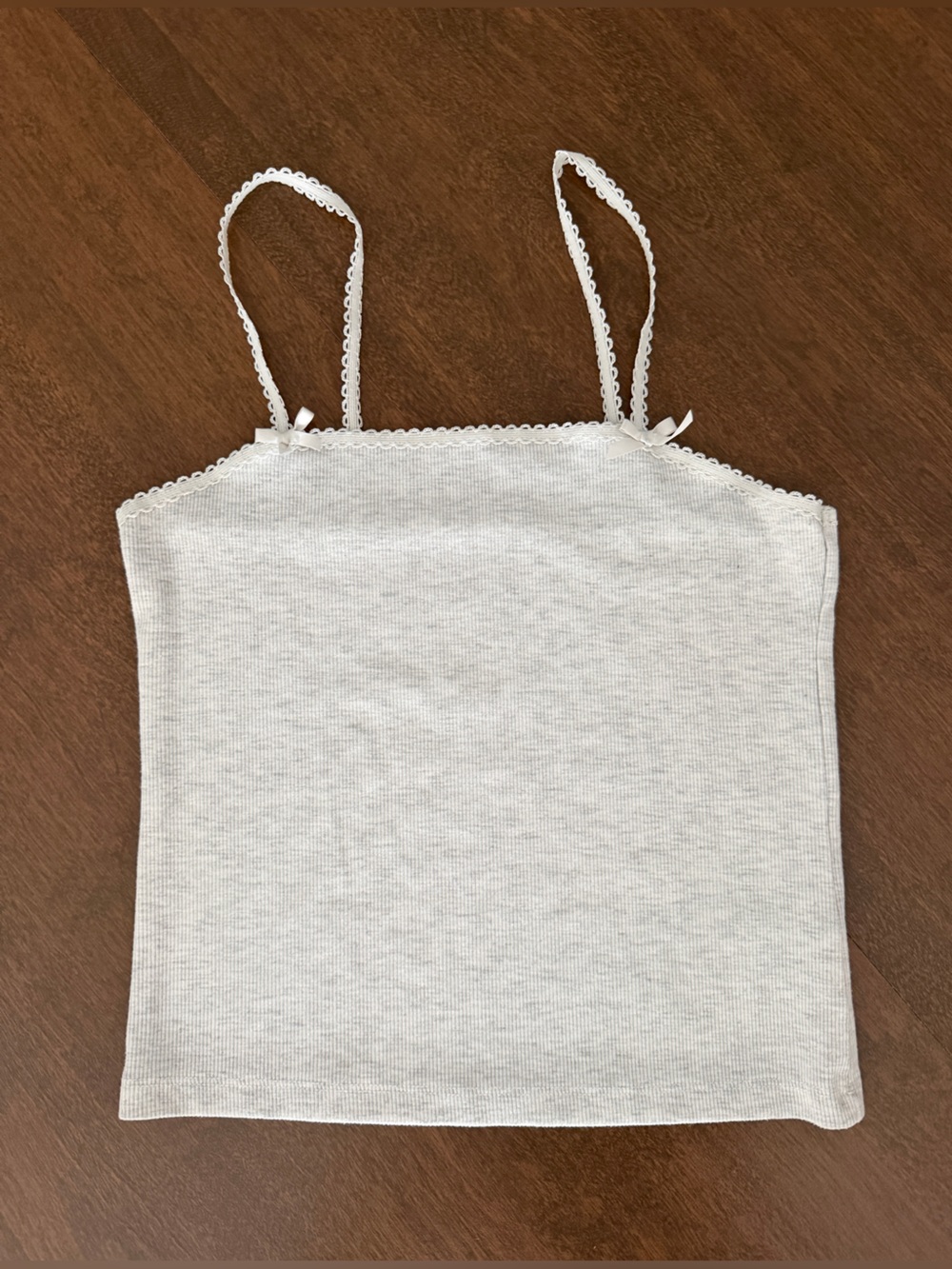 American Eagle Gray Lace Trim Tank Top Cami | S